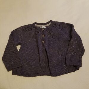 Baby Boden girls purple with metallic thread sweater 6-12 months